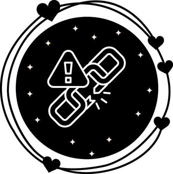 Broken Chain Streamlined Flat Design Feature vector