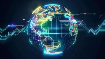 digitale terra visualizzazione mostrando globale reti e dati connettività video