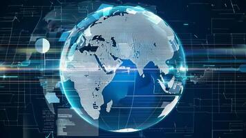 rotante digitale terra globo animazione con dati Rete connessioni video