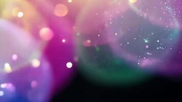 abstrakt bokeh effekt med färgrik ljus klot på svart bakgrund video