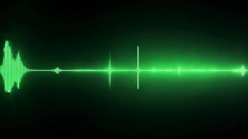 Green Waveform Audio Spectrum Visualizer Displays Sounds, Oscillating Pattern video