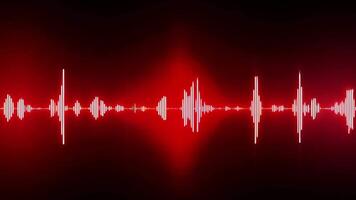 Red Audio Spectrum Visualizer Displaying Sound Waves and Music Signals in Real Time video