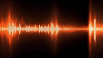 naranja audio forma de onda visualizador en negro antecedentes mostrando sonido señales video