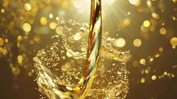 gyllene bokeh ljus och pärlar skapa en skön abstrakt bakgrund mönster video