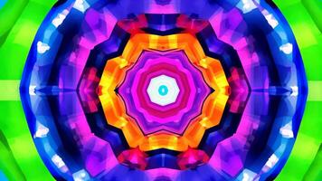 Abstract Kaleidoscope Pattern Featuring Bright, Colorful Shapes and Movement video