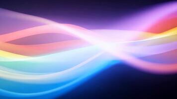 abstrakt ljus spår animering skapande färgrik vågor och mönster på en mörk bakgrund video