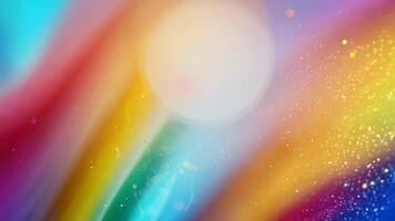 Abstract Rainbow Streaks With Bokeh Circles and Sparkles Background video