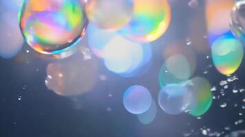 Abstract Colorful Bokeh Light Effects and Small Particles on Dark Background video