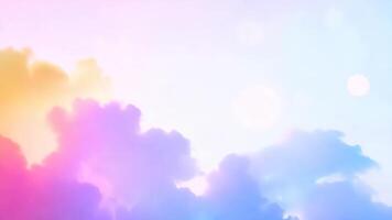 Pastel Colored Sky With Clouds at Dusk, Bright Sunlight Shines Through video