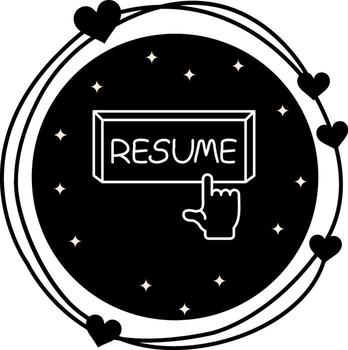 Resume Finger Tap Button High Resolution Design Object vector