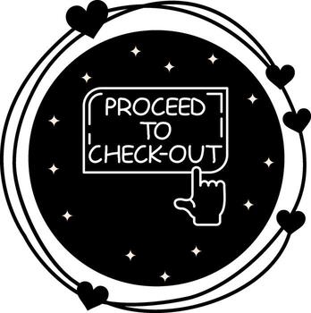 Continuar a revisa dedo grifo botón equilibrado digital diseño diseño vector