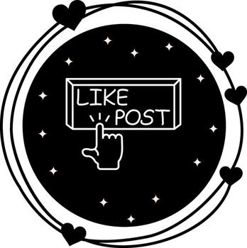 Like Post Finger Tap Button Balanced Digital Design Layout vector