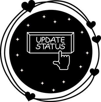 Update Status Finger Tap Button Stylish Mobile App Layout vector
