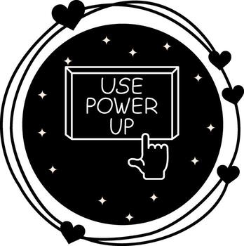 Use Power Up Finger Tap Button Advanced UI Graphic Feature vector