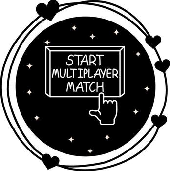 comienzo multijugador partido dedo grifo botón versátil ui diseño elemento vector