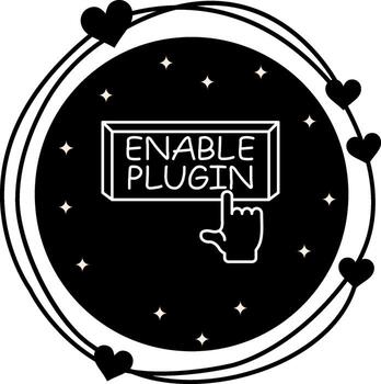 Enable Plugin Finger Tap Button Distinctive Mobile App Symbol vector