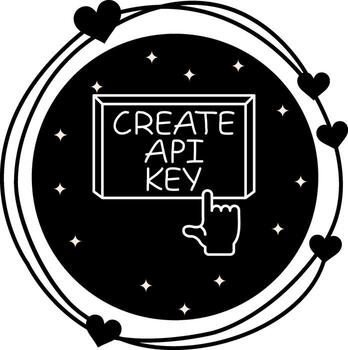 crear api llave dedo grifo botón distintivo web gráfico forma vector