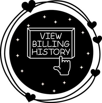 View Billing History Finger Tap Button Streamlined Flat Design Feature vector