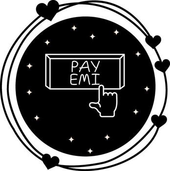 Pay EMI Finger Tap Button Unique Flat Element vector