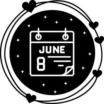 8 June Concise Modern Graphic Object vector