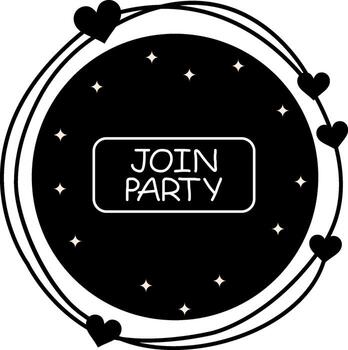 Join Party Slim Button Concise Modern Graphic Object vector