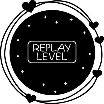 Replay Level Slim Button Interactive Mobile App Symbol vector