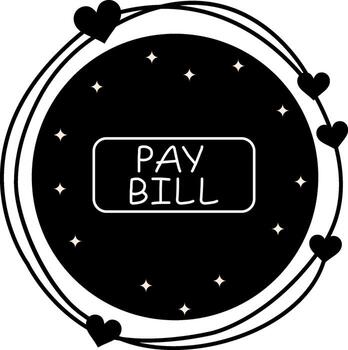 Pay Bill Slim Button Streamlined Flat Design Feature vector