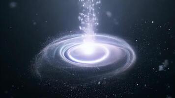 galattico evento simulazione mostrando vorticoso leggero e particelle nel buio spazio video