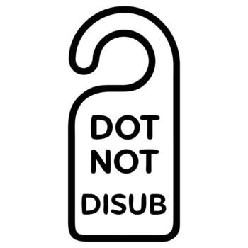 Do not disturb outline door hanger with text for privacy requests vector