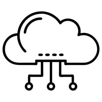 aislado nube informática red ilustración en línea Arte estilo diseño vector