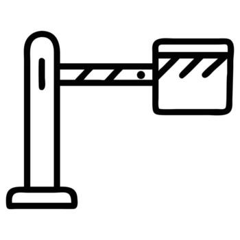 Outline of a parking barrier gate, for security, entry, and access control vector