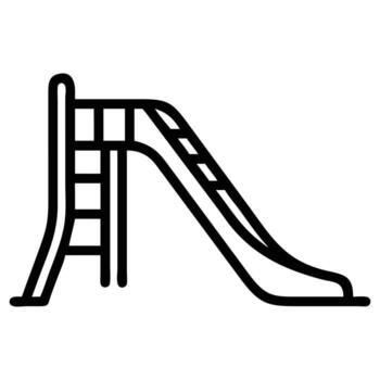 Simple line art of a children's playground slide for design projects vector