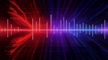 Sound Wave Visualizer Displays Red and Blue Equalizer video