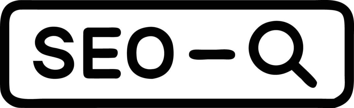 SEO search optimization icon of magnifying glass for website and marketing strategy vector