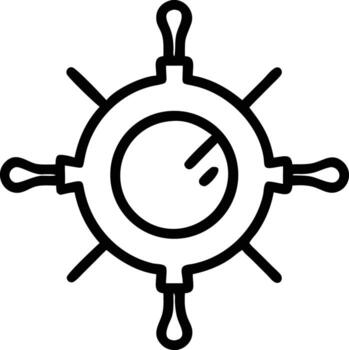 Ship steering wheel outline for nautical themed designs and simple UI elements vector