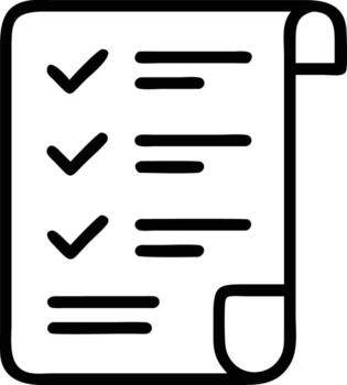 sencillo Lista de Verificación icono con cheque marcas y líneas para tarea administración planificación vector