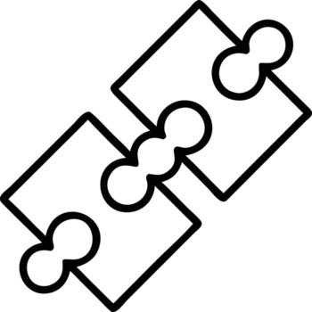 Simple connecting puzzle pieces flat illustration for teamwork and collaboration concepts vector