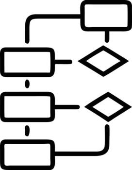 sencillo diagrama de flujo contorno ilustración para negocio proceso diagrama y información diseño vector