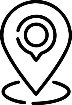 Simple line art of location pin with wifi signal beneath vector