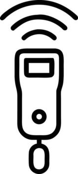 Simple line art of remote control with waves signal icon vector