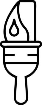 sencillo contorno ilustración de un iluminado antorcha símbolo con estilizado fuego y encargarse de vector