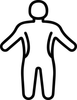 Simple outline of a person standing with open arms design element vector