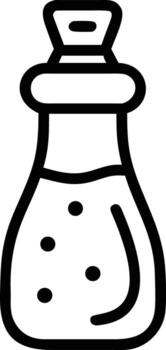 Simple outline of a science flask with bubbles inside a laboratory vector