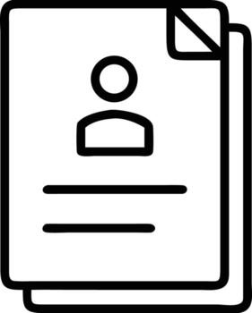 Simple outline of profile document with folded corner on stacked sheets vector