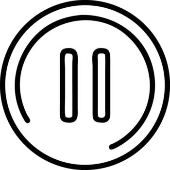 sencillo pausa botón icono con redondo marco en contorno estilo diseño vector
