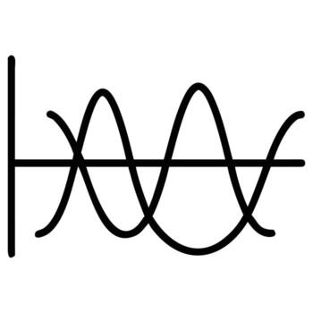 Sine wave graph with x and y axis simple illustration for infographics vector