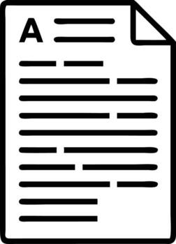 Single document icon with text and folded corner in a handdrawn style vector