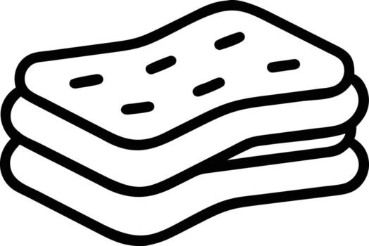 Sliced bread outline stack icon for bakery product design and branding vector