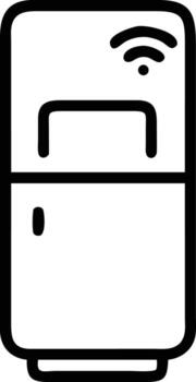 Smart refrigerator outline icon with wifi symbol for user interface design vector