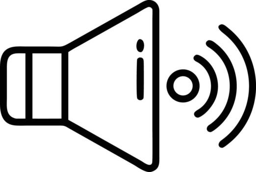 Sound icon with broadcast waves for web design and mobile application vector